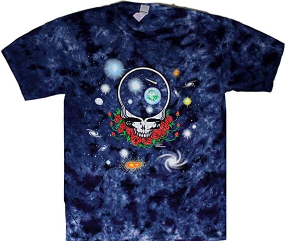 Grateful Dead Space Your Face Tie Dye, Classic Stealie Space T