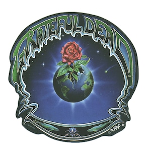 Grateful Dead Earth Rose Sticker, Window Decal | Planet Earth, Dead Tour, Vintage Dead