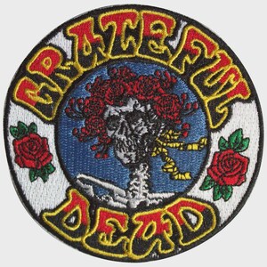 Skull and Roses Classic Patch, Grateful Dead Bertha, Original Round Logo | Vintage Dead, Embroidered, Iron On, Applique