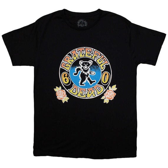 Grateful Dead 60TH ANNIVERSARY Bear Roses Black Shirt - GD60
