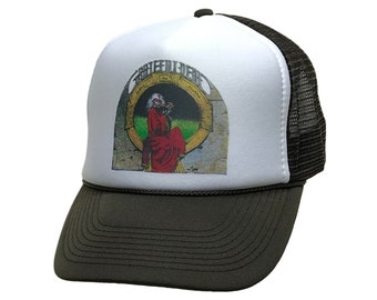 Grateful Dead Blues for Allah Trucker Cap, Grateful Dead Trucker Hat | Colors - Brown, Green, Black