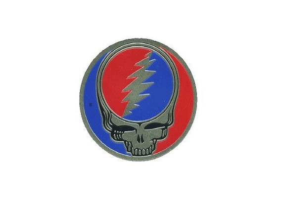 Grateful Dead Metal Steal Your Face Sticker, SYF Lightning Bolt