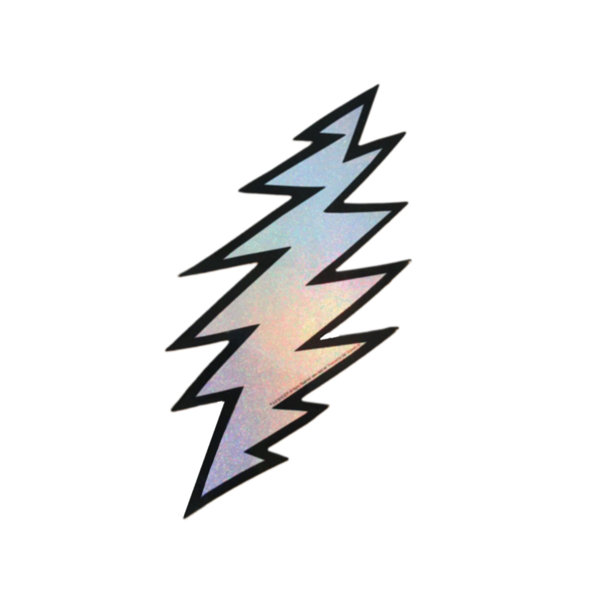 Holographic Silver Glitter Bolt Grateful Dead Sticker | Sparkle