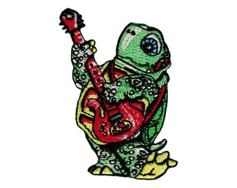 Grateful Dead Terrapin Turtle Playing Guitar Patch | Vintage Dead, Embroidered, Applique
