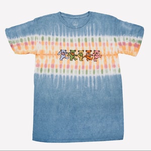 Grateful Dead Dancing Bears Natural Hues Tie Dye Shirt, Adult Unisex Short Sleeve Tee | S, M, L, Xl, 2XL, 3XL, Earth tone, Dead and Co