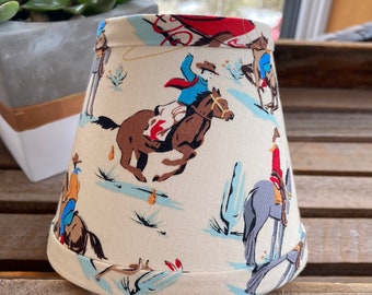 Cowboy Country chandelier clip lampshade cowboy theme