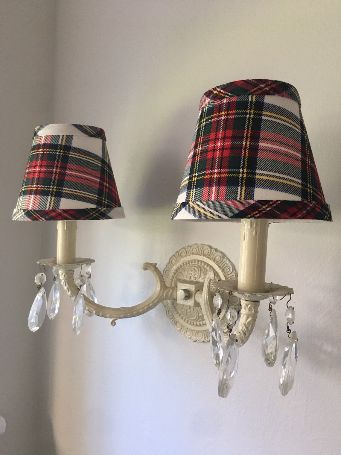 Red tartan lampshade chandelier shade plaid shade tartan Etsy