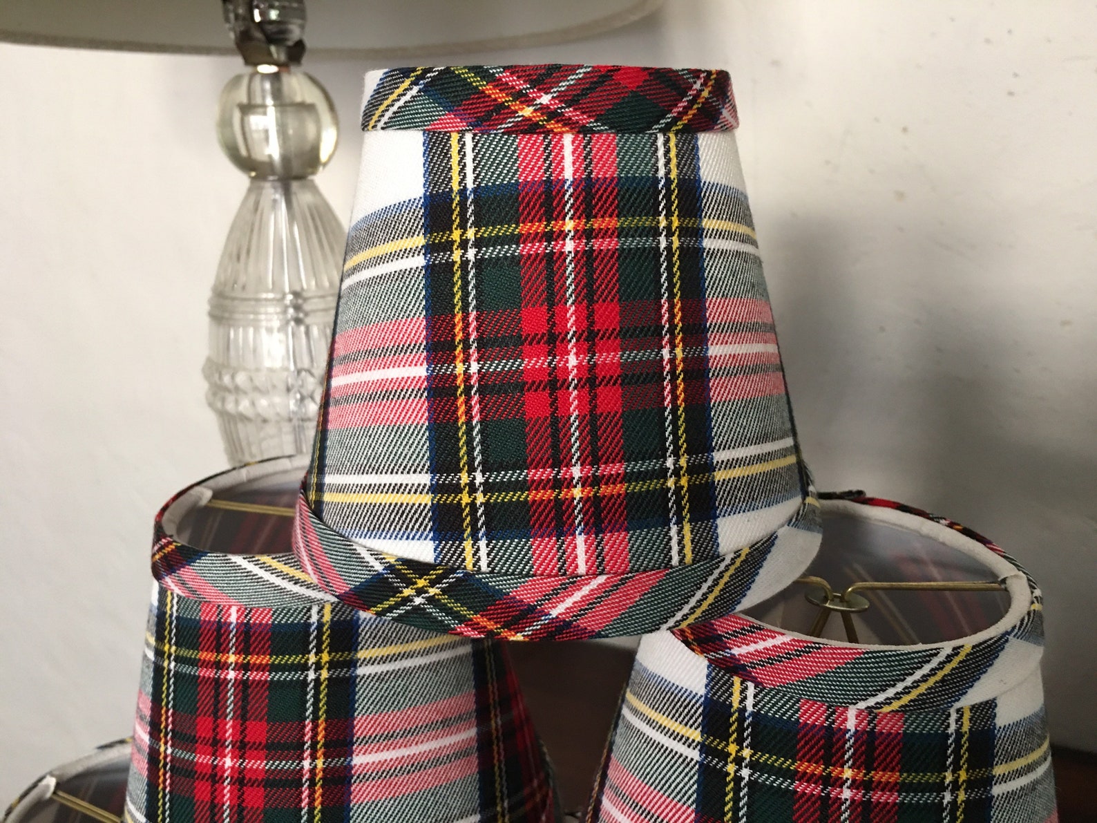 Red Tartan Lampshade Chandelier Shade Plaid Shade Tartan Etsy