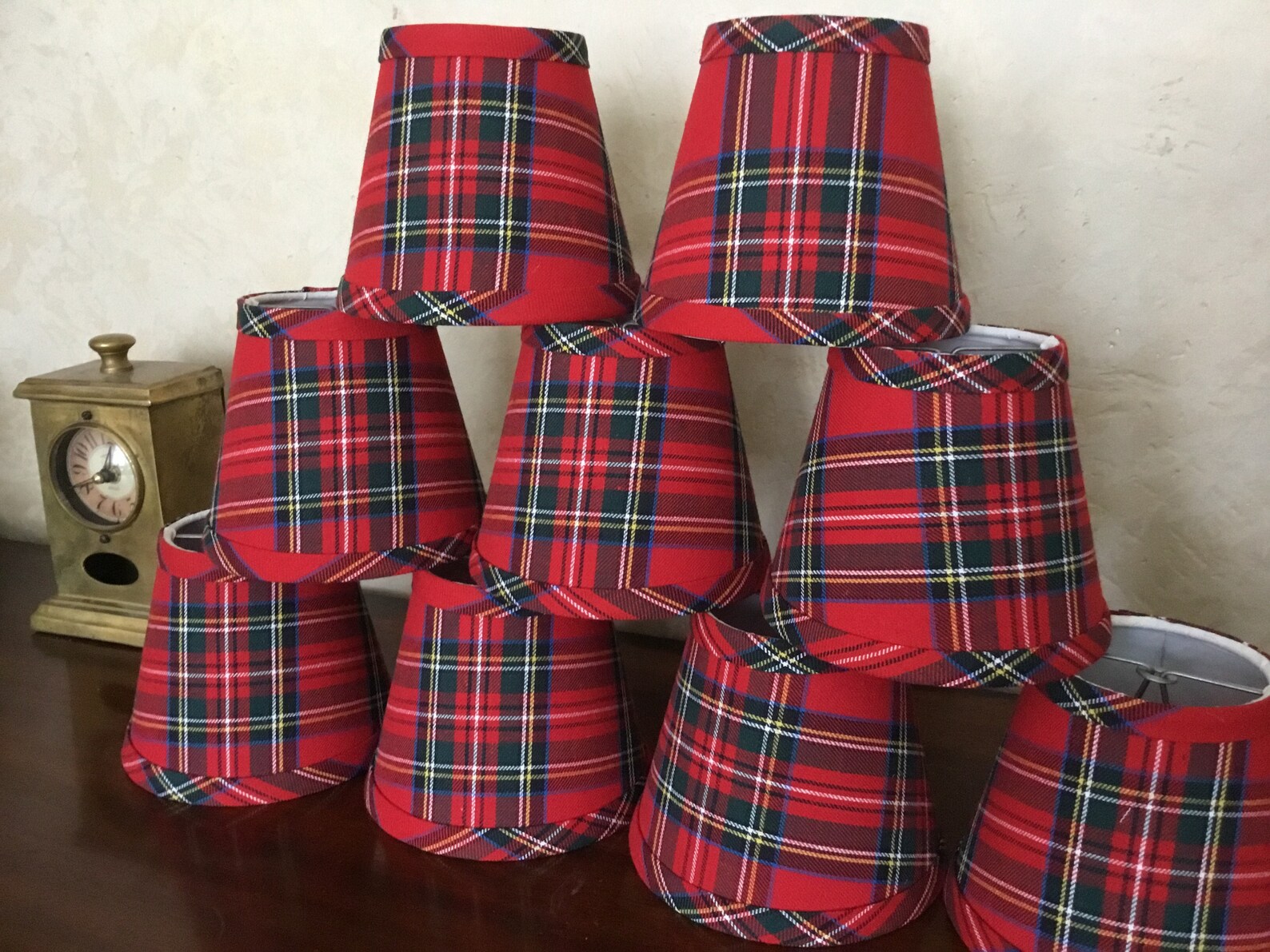 Red Tartan Chandelier Lampshade Plaid Shade Tartan Chandelier Etsy