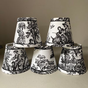 French toile chandelier lampshades Black and White toile image 3