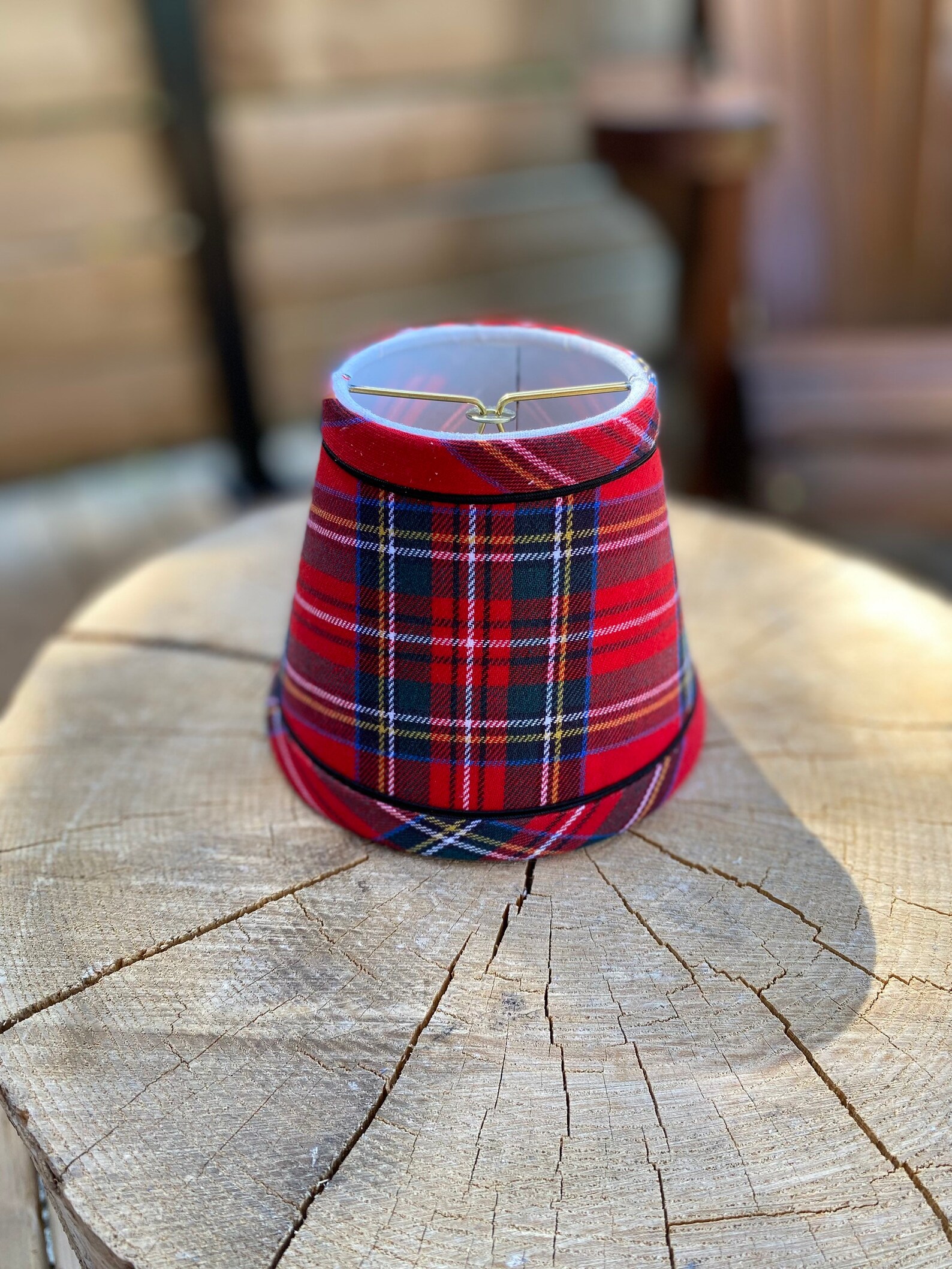 Red Tartan Chandelier Lampshade Plaid Shade Tartan Chandelier Etsy