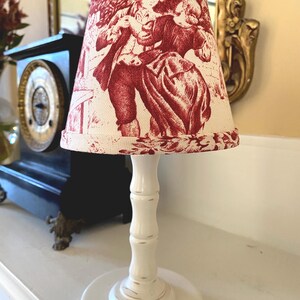 Red Bordeaux Stof Toile Chandelier Lampshade Stof France Red and Cream ...