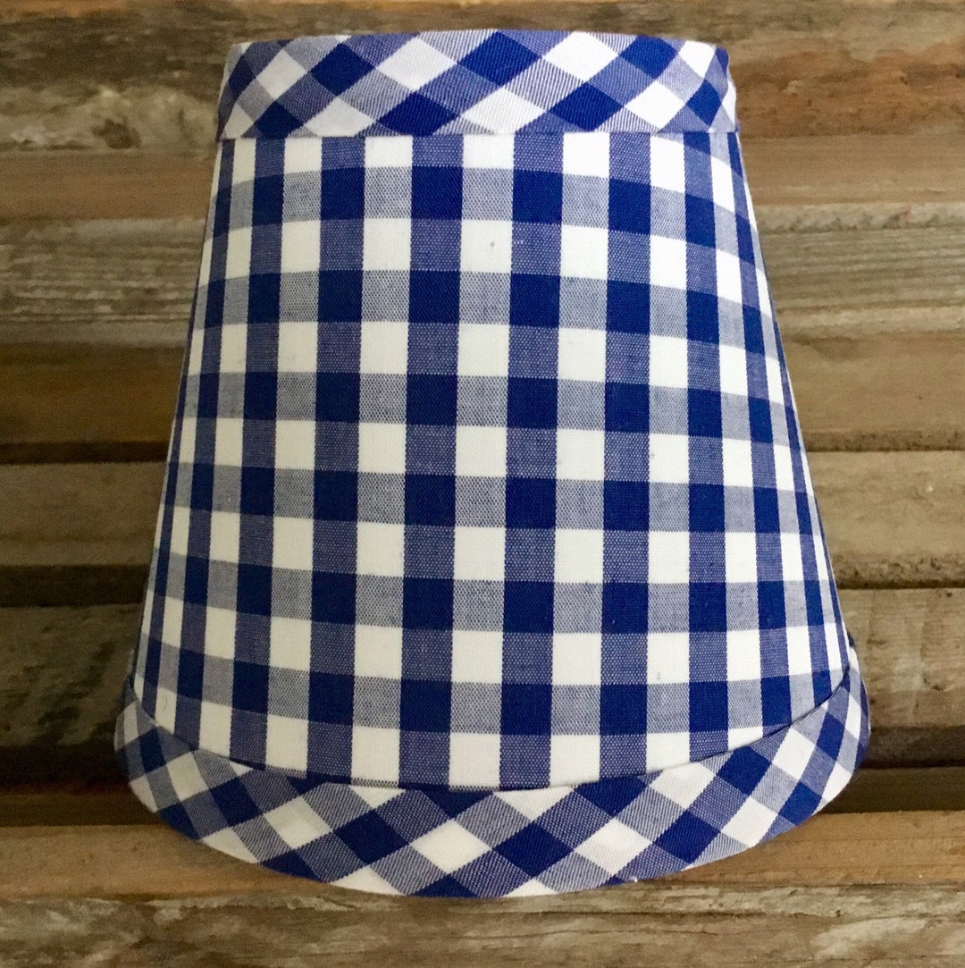 Royal Blue Lampshade Blue and White Gingham Petite Check Chandelier