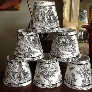 French toile chandelier lampshades Black and White toile image 2