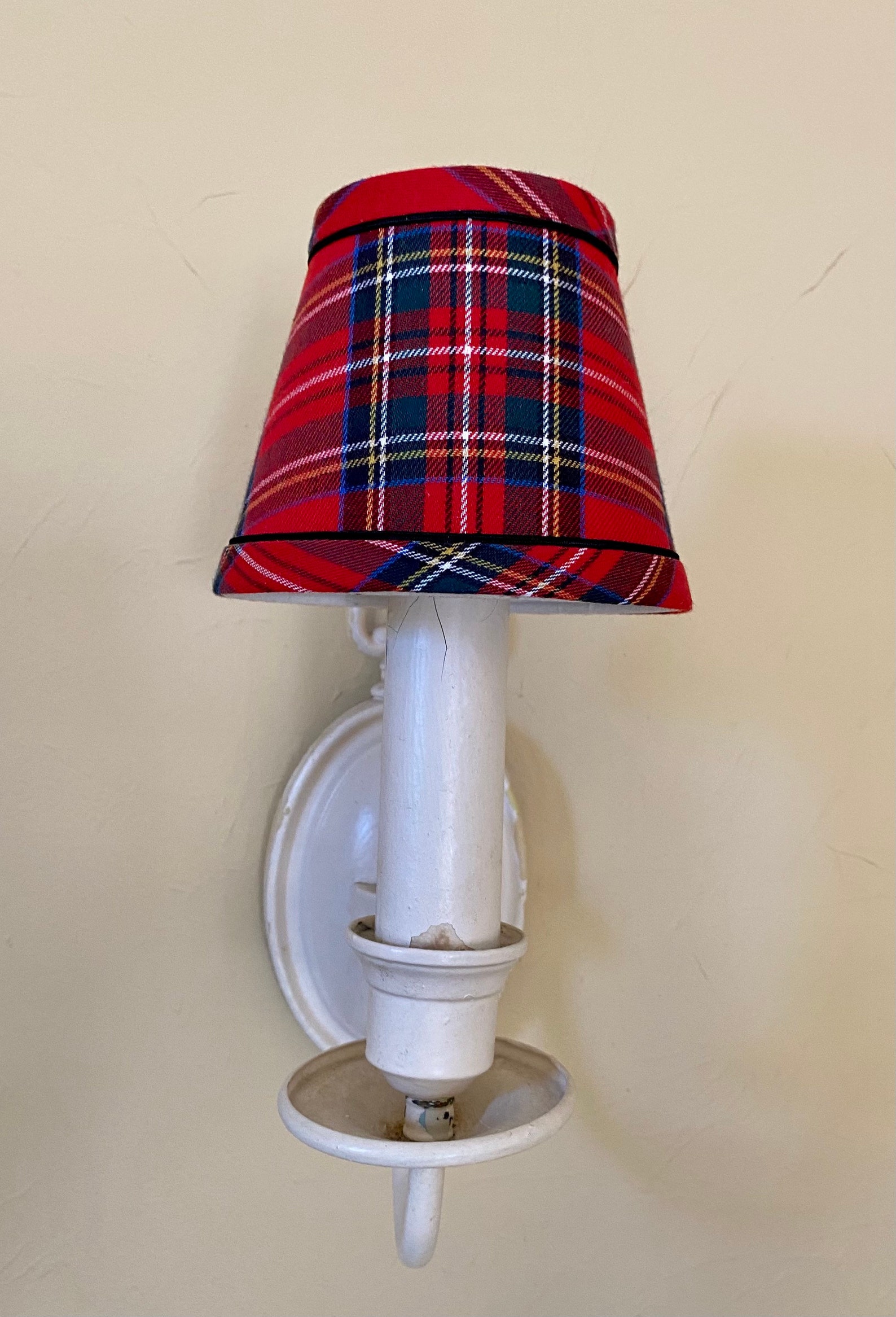 Red Tartan Chandelier Lampshade Plaid Shade Tartan Chandelier Etsy