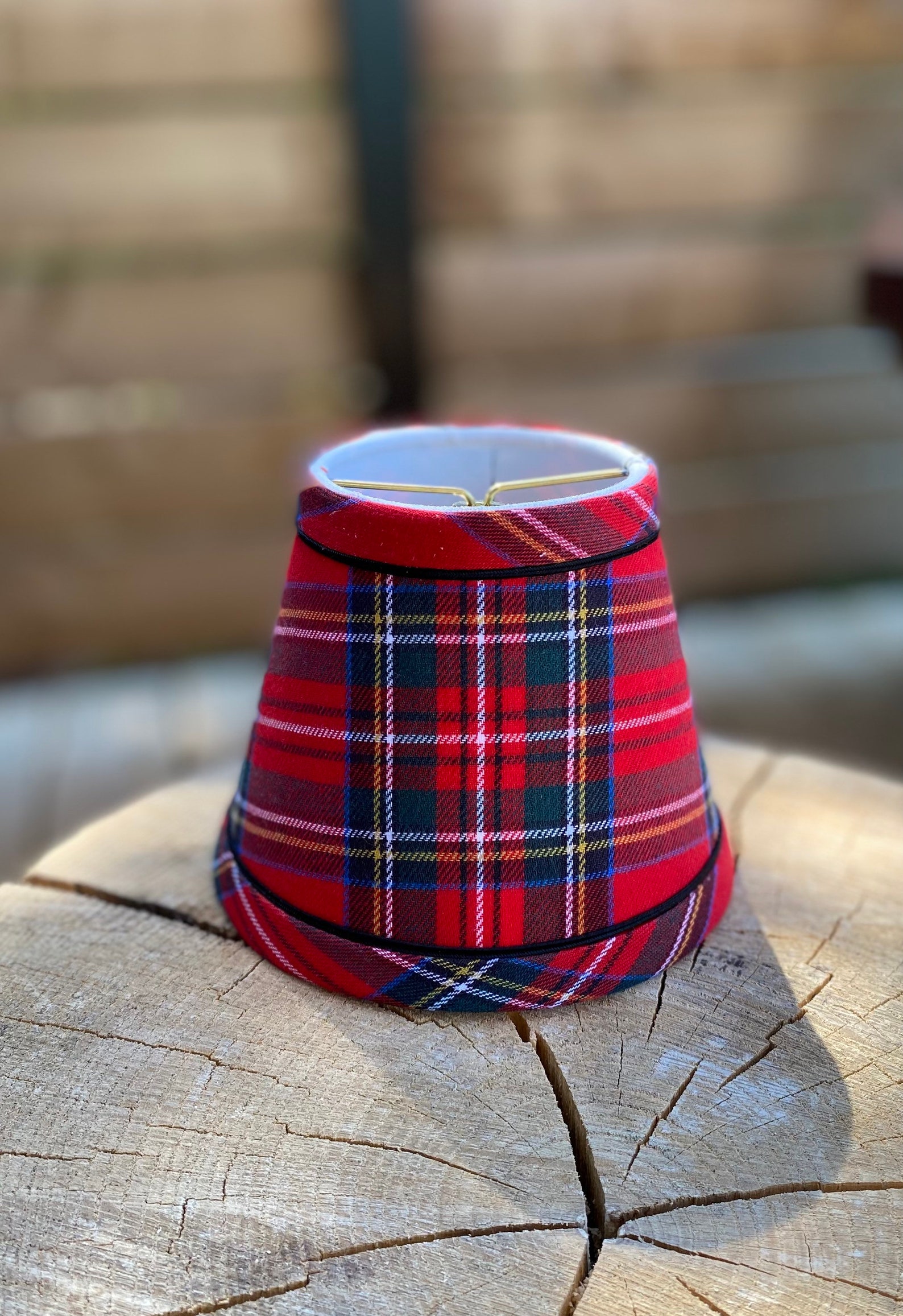 Red Tartan Chandelier Lampshade Plaid Shade Tartan Chandelier Etsy
