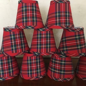 Red tartan chandelier lampshade plaid shade tartan chandelier shades