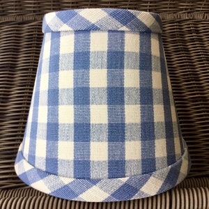 French blue lampshade gingham check chandelier lampshade clip fitter