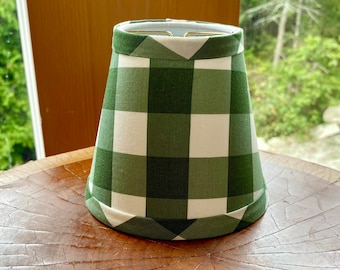 Chandelier lampshade Winterberry green and white gingham chandelier lampshade large gingham check