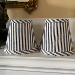 Classic Black and cream ticking stripe chandelier lampshade cottage lampshade
