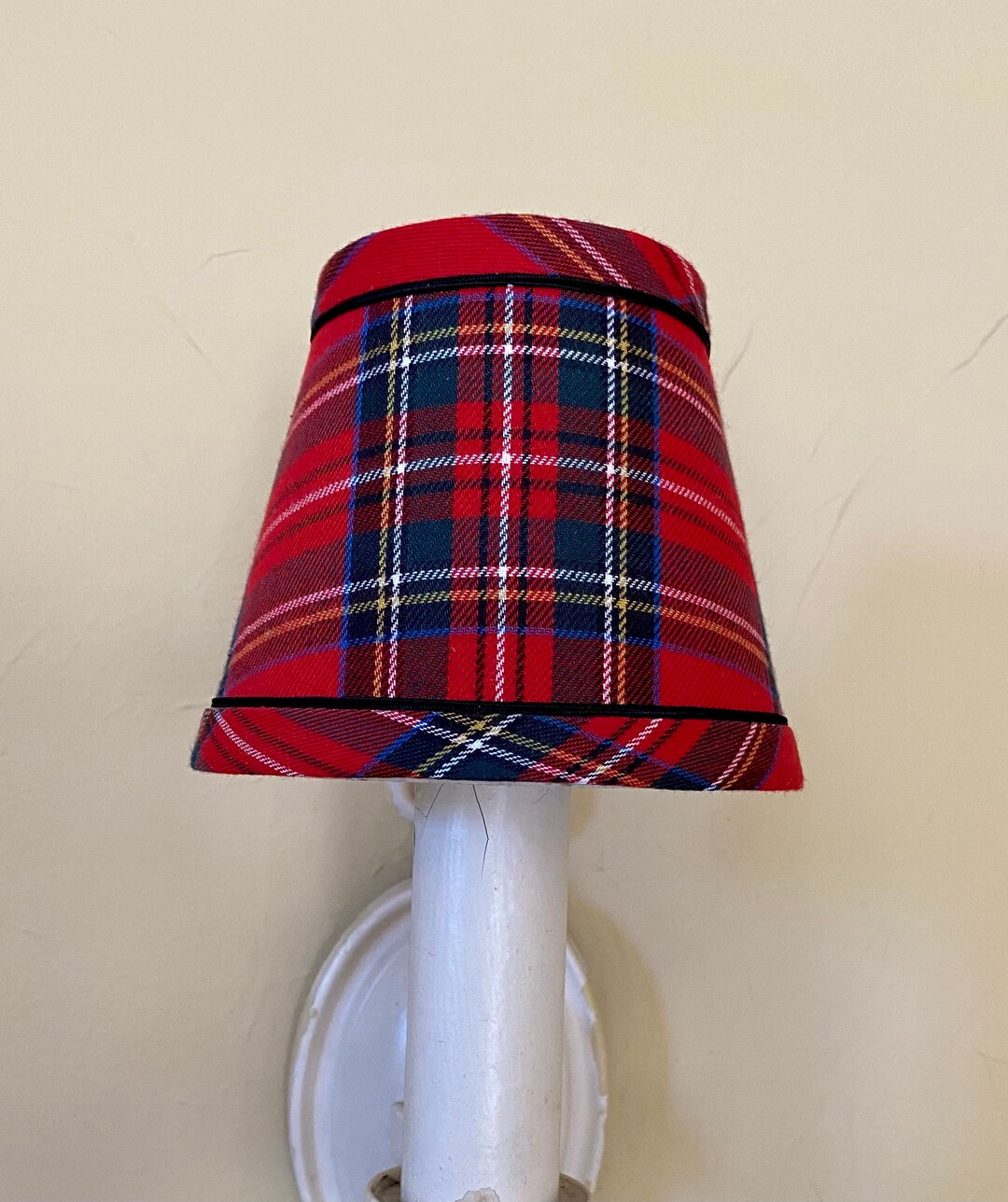 Red Tartan Chandelier Lampshade Plaid Shade Tartan Chandelier Etsy