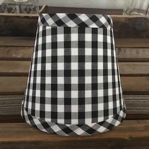 Black gingham clip lampshade check chandelier lampshades