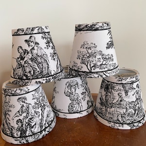 French toile chandelier lampshades Black and White toile image 4