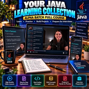 Complete Java-programmeercourse | DSA met Java-videotutorials | Voorbereiding op programmeerinterviews | Java van beginner tot gevorderd niveau | Digitale download afbeelding 11