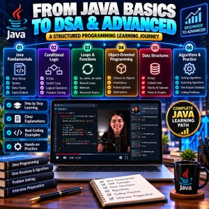 Complete Java-programmeercourse | DSA met Java-videotutorials | Voorbereiding op programmeerinterviews | Java van beginner tot gevorderd niveau | Digitale download afbeelding 7