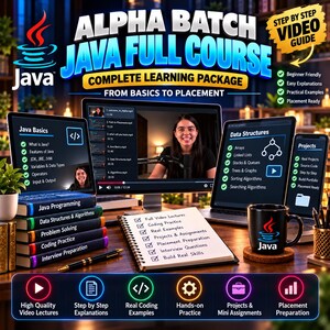 Complete Java-programmeercourse | DSA met Java-videotutorials | Voorbereiding op programmeerinterviews | Java van beginner tot gevorderd niveau | Digitale download afbeelding 2