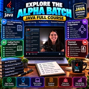 Complete Java-programmeercourse | DSA met Java-videotutorials | Voorbereiding op programmeerinterviews | Java van beginner tot gevorderd niveau | Digitale download afbeelding 3
