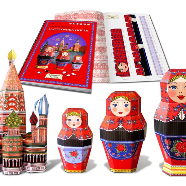 Poupées gigognes, Kit d'artisanat en papier, Poupée russe, Cadeau pour fille, Poupée russe, Poupées Matryoshka, Kit de construction