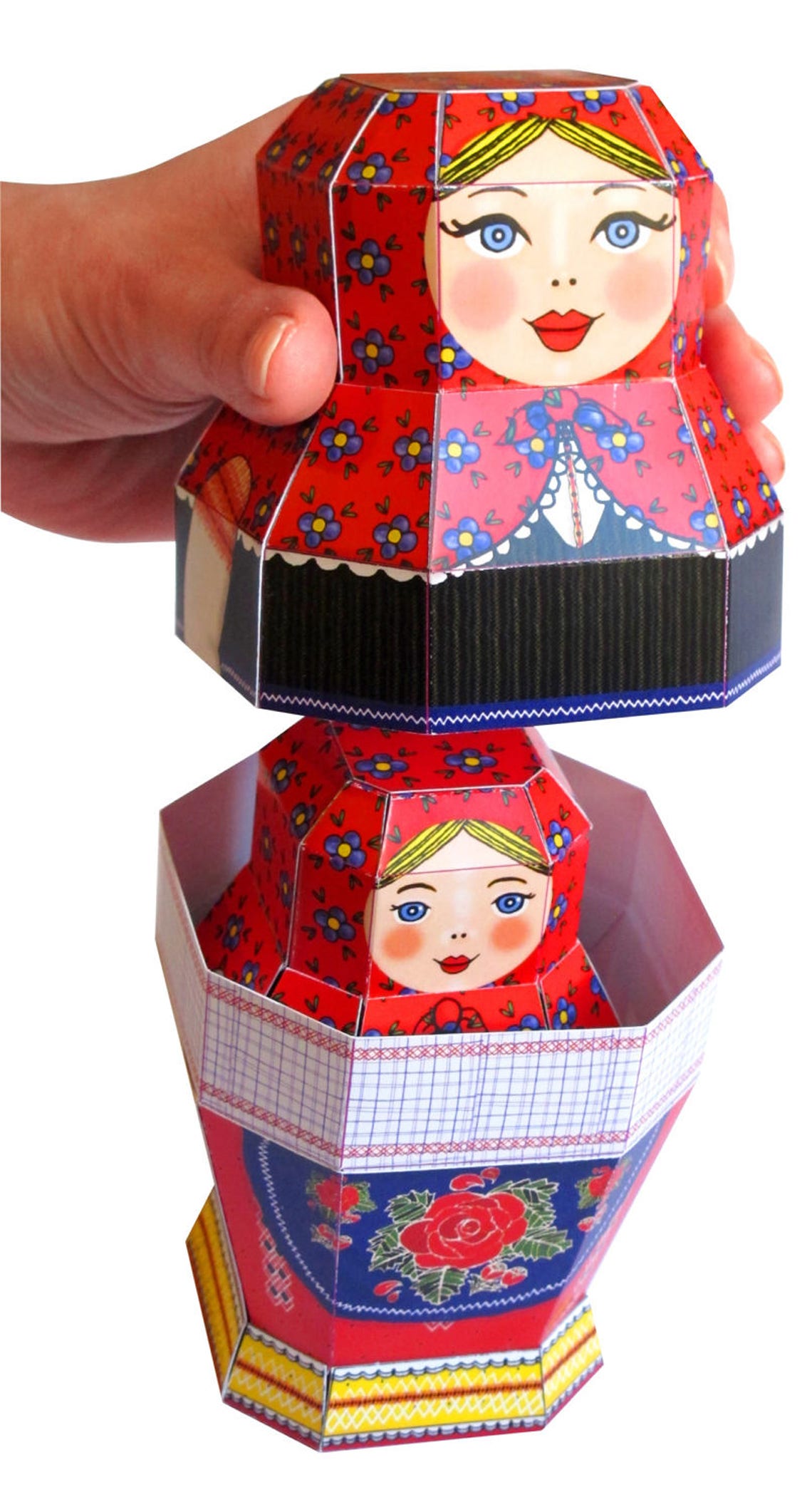 Matryoshka Dolls 3d Nesting Russian Paper Dolls construction | Etsy