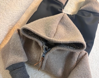 Walkanzug Baby | Schutzpatches |Walk Overall aus Wolle | Baby & Kinder Wollanzug mit Futter | Handmade Geschenk zur Geburt| Beige