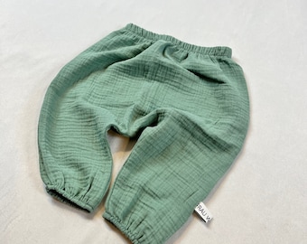 Musselinhose, Babyhose, Haremshose, Babypumphose, Musselin, leichte Sommerhose, Mit