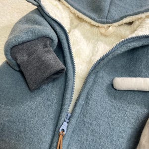 Walkjacke, mit Baumwollteddy, Mint, Winterjacke, Wolljacke, Outdoorjacke, Jacke gefüttert