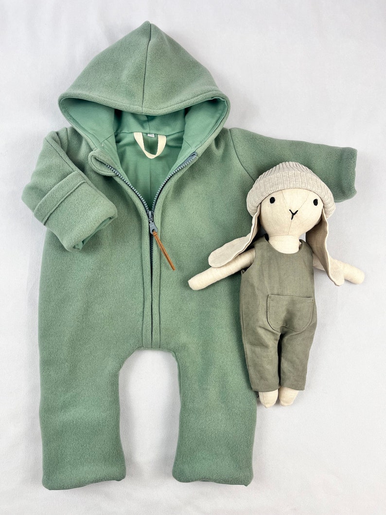 Baumwollfleece Overall in Mint Bild 1