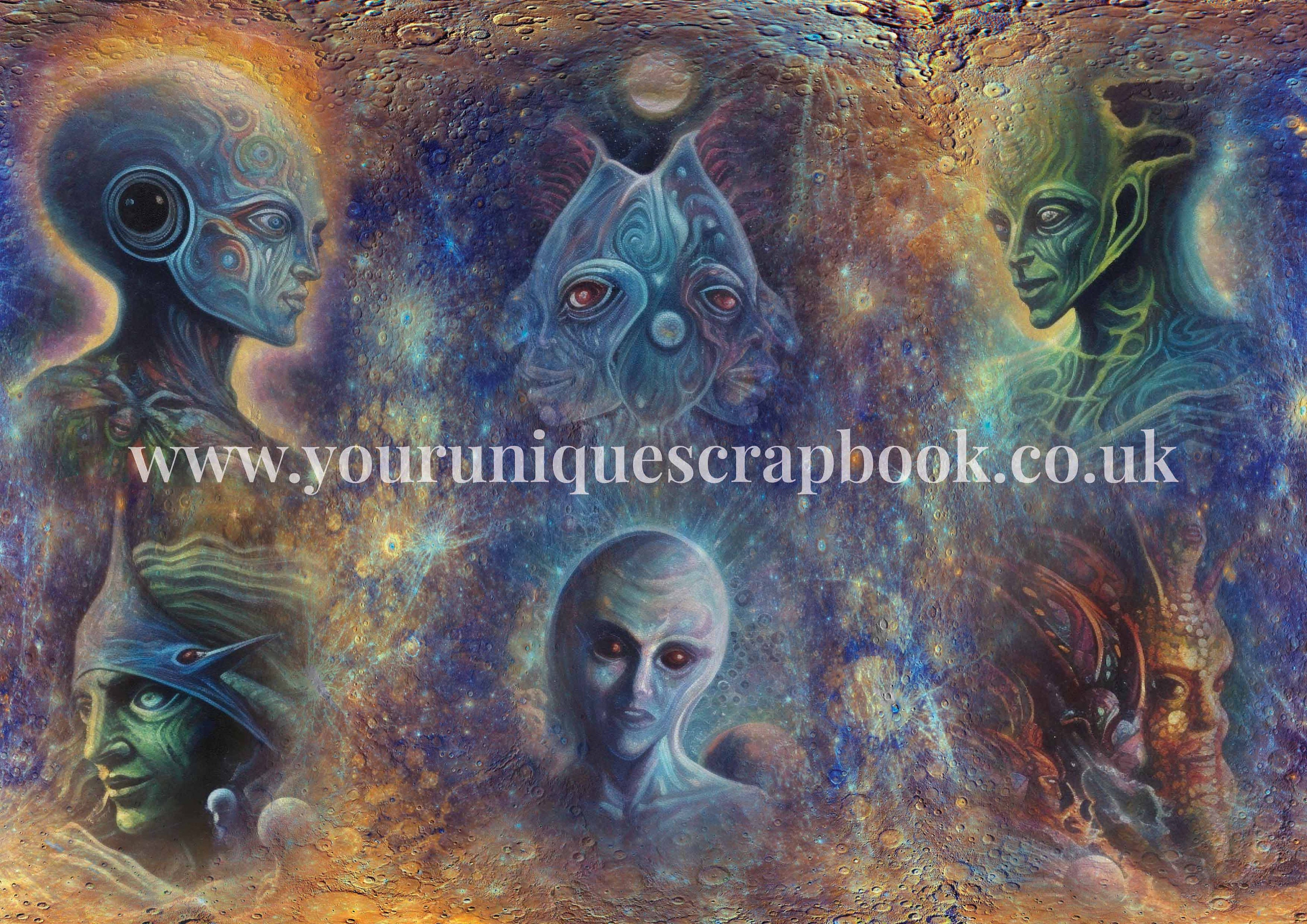 A Universe of Aliens 16 Themed Digital Papers Scrapbooking Journal ...
