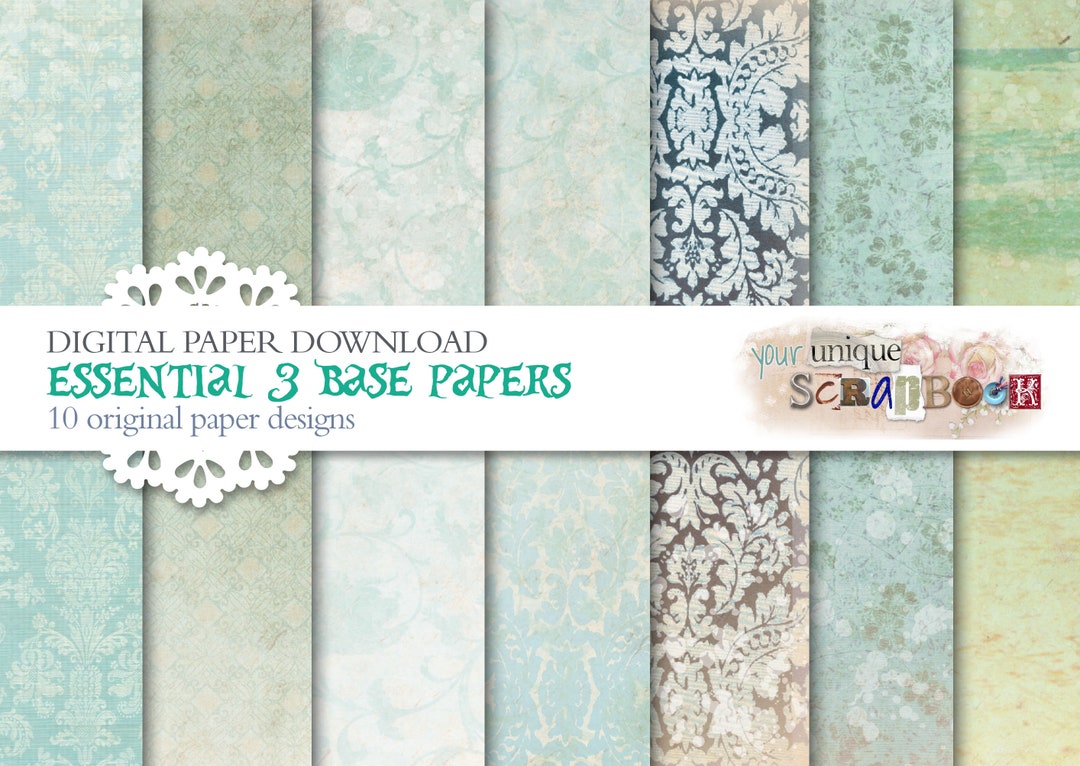 Essential (3) - 10 Base Paper Pack - Scrapbooking Digital Paper ...