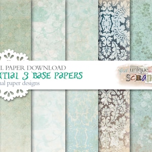 Essential (3) - 10 base paper pack  -  Scrapbooking digital Paper - digital download - Digital Scrapbook - Printable Craft paper