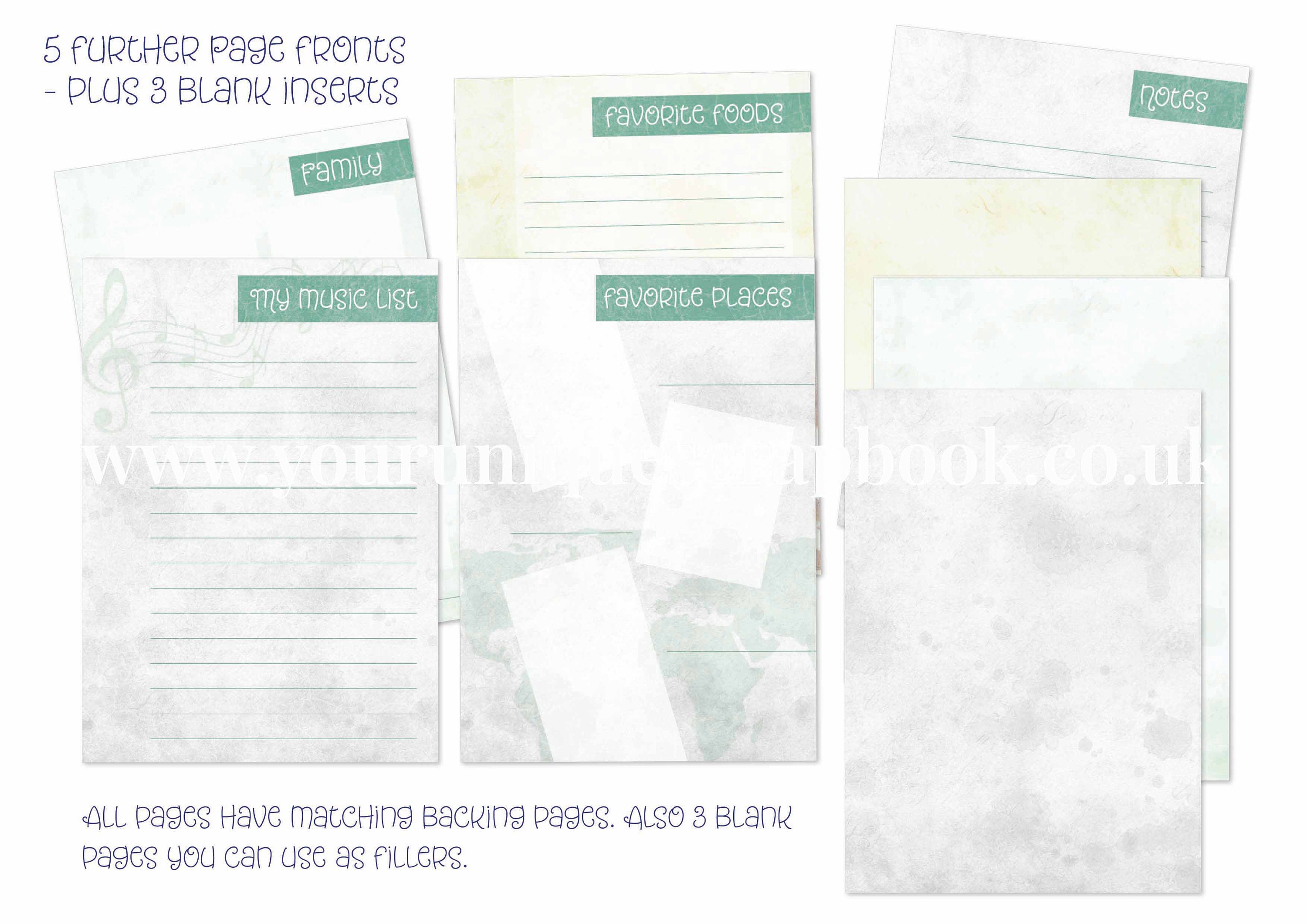 Memory Backing Paper Dementia Memory Book A4 29 Digital Papers, 7 Tags, 3 Envelopes & 3 ...