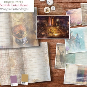 Scottish Tartan - 10 digital papers -  Scrapbooking journal Paper - digital download - Digital Scrapbook