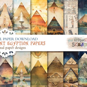 Ancient Egyptian - 16 themed digital papers -  Scrapbooking journal Paper - digital download - Digital Scrapbook - Clip Art - Egypt