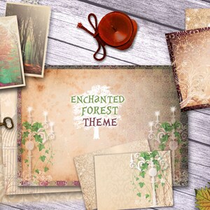 Enchanted Forest  -  Scrapbooking journal Paper - Junk Journal paper - digital download - Digital Scrapbook - Printable Craft paper