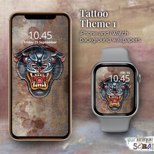 Apple Watch Face – Tattoo theme 1 Wallpaper - iWatch wallpaper - iPhone Wallpaper - digital download jpeg - Digital Wallpaper