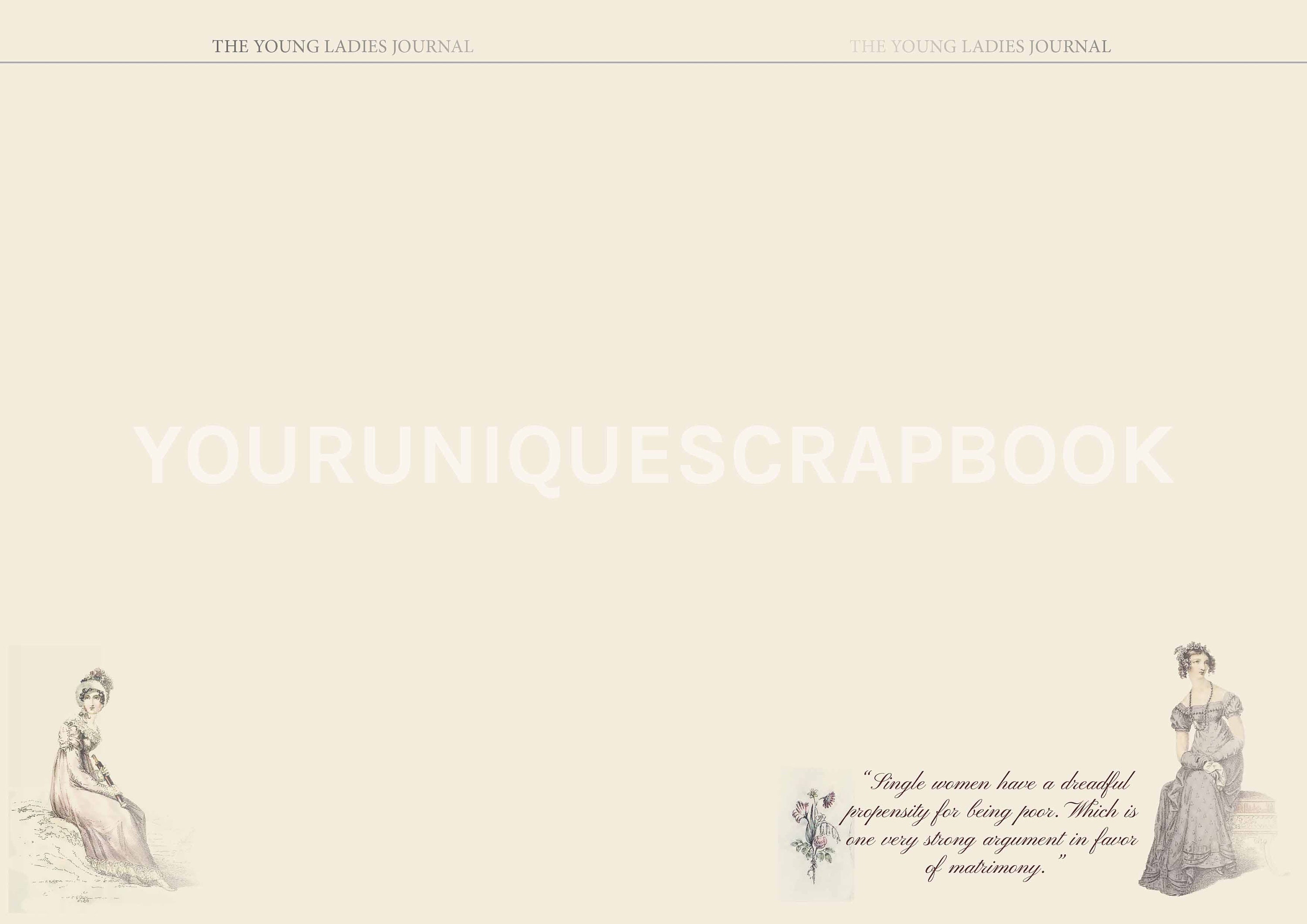 Jane Austin Theme Scrapbooking Journal Paper Vintage Themed Digital  Download Digital Scrapbook Printable Craft Paper 