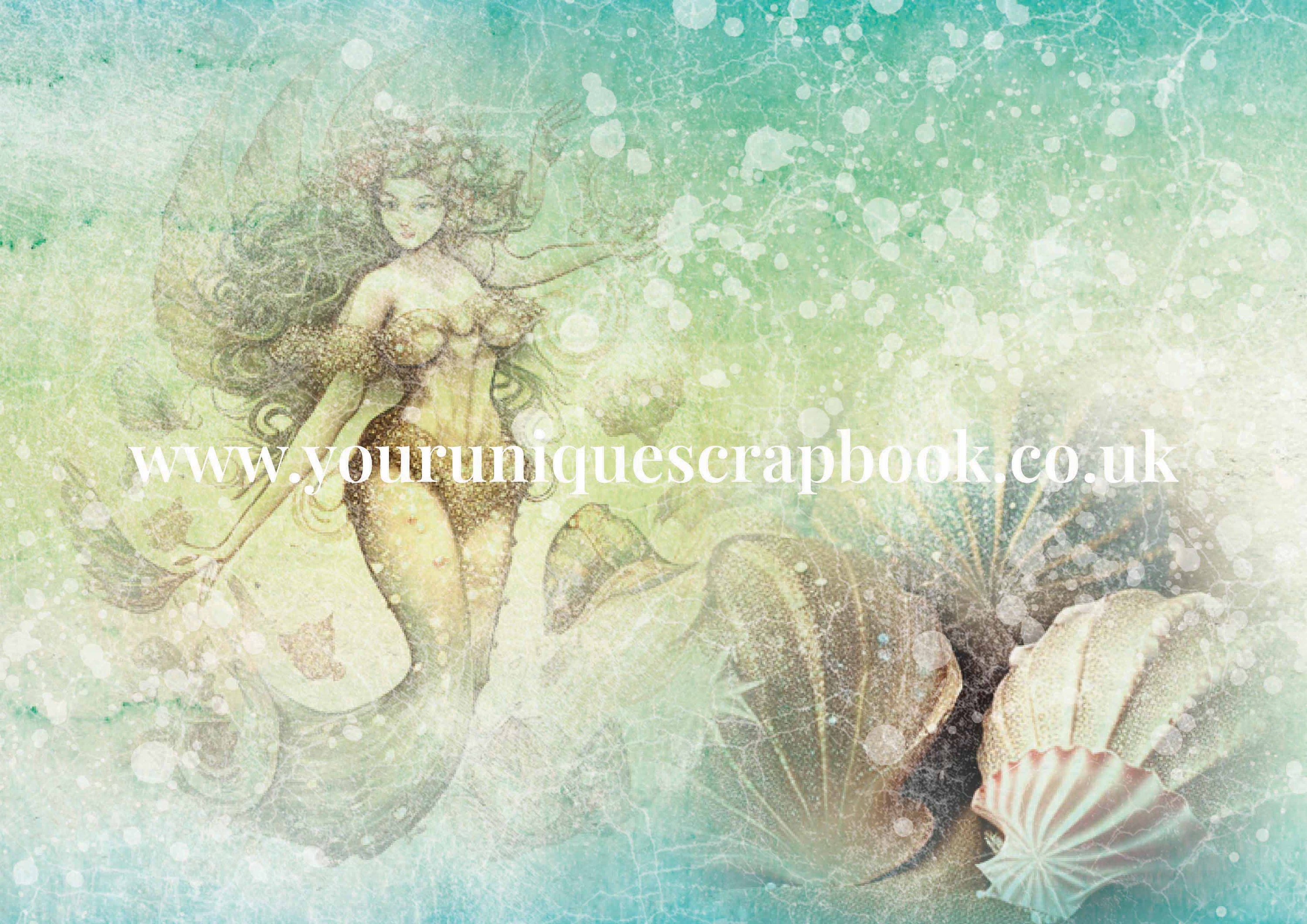 Shell Mermaid Theme Shell Mermaids 8 Themed Papers Scrapbooking Journal Paper - Etsy
