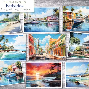 Barbados - 12 papéis digitais - Clip art - Papel para diário de scrapbooking - download digital - Scrapbook digital - Caribe - Férias na praia