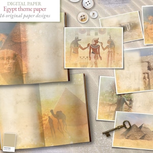 Antikes Ägypten Bundle - Papier Journal, Postkarten, Tags und Umschlag - Scrapbooking Journal Papier - digitaler Download - Digital Scrapbook
