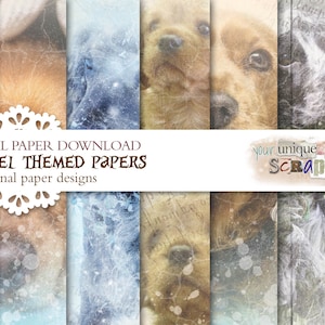 Spaniels - 10 digital download papers -  Scrapbooking journal Paper - digital download - Digital Scrapbook - Printable Craft paper
